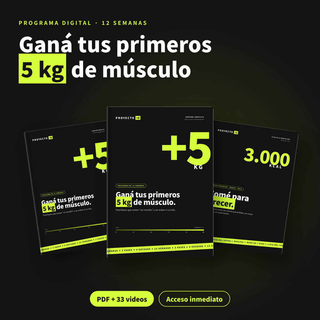 Programa Proyecto +5: versión Básica, Completa y Plan de alimentación