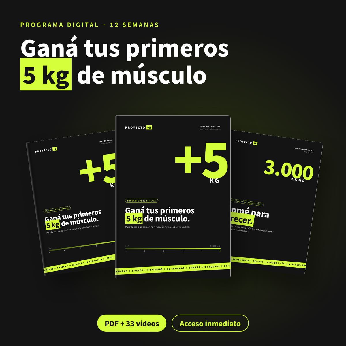 Programa Proyecto +5: versión Básica, Completa y Plan de alimentación